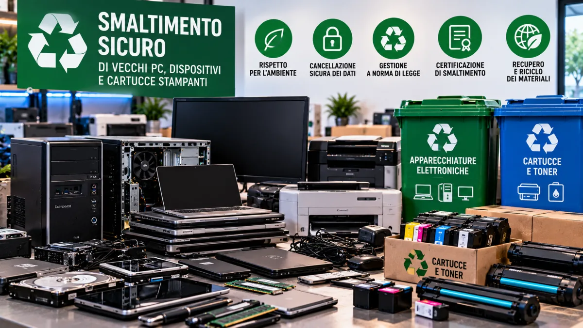 Smaltimento Sicuro di Vecchi PC, Dispositivi e Cartucce Stampanti